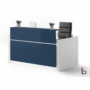 Bureau d'accueil 1 personne Avant - Ofitres - 189, Blanc, Non, Bleu brillant_1