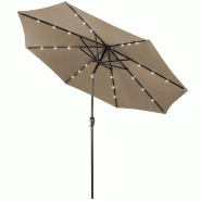 COSTWAY Parasol de jardin Ă300 cm marron, Ă©clairage LED solaire, manivelle et inclinable, structure en fer stable pour jardin, terrasse, balcon - ma COSTWAY Parasol de jardin Ă300 cm marron, Ă©clairage LED solaire, manivelle et inclinable, structure en fer stable pour jardin, terrasse, balcon - ma
