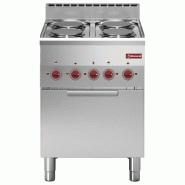 Diamond - Fourneau 4 plaques et four convection électrique GN 2/3 - réf. E60/4PFV6-N - gris AKS-E60/4PFV6-N