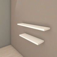 Etagère murale bois blanc L80 x P 20 x H2.8 cm