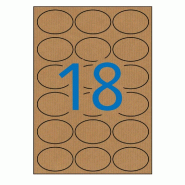 Etiquettes multi-usages ovales kraft 63,5x42,3 mm - par 180