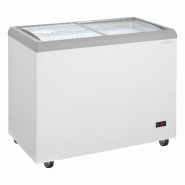 GastroHero Congélateur coffre à glaces 217 Litres avec éclairage LED et roulettes - blanc acier ECTE217