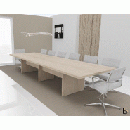 Grande table de réunion rectangulaire TAK - Mobel Linea. - Non, Acacia clair, 400_0