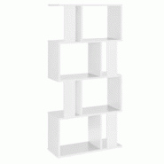 Helloshop26 - Bibliothèque pour salon meuble de rangement étagères MDF mélaminé 130 cm blanc 03_0001073 - 3000122899787 Helloshop26 - Bibliothèque pour salon meuble de rangement étagères MDF mélaminé 130 cm blanc 03_0001073 - 3000122899787