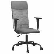 Helloshop26 - Chaise fauteuil siège de bureau informatique étude réglable en hauteur  gris 02_0024067 - gris métal 3000214665092