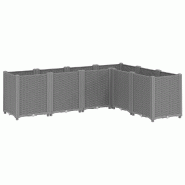 Helloshop26 - Jardinière bac lit surélevé plantes fleurs terrasse jardin clair 160 x 120 x 53 cm polypropylène gris 02_0038531 - gris 3000217798292