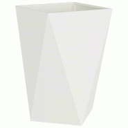 Helloshop26 - Jardinière moderne pour extérieur 50 x 50 x 75 cm avec base intégrée style épuré en acier blanc 02_0053036 - blanc acier 3000237723946