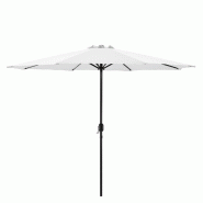 Helloshop26 - Parasol de jardin solide résistant au rayonnement UV imperméable polyester acier 300 blanc 03_0005909 - blanc acier 3000695699784