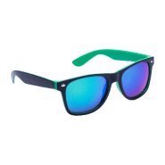 Lunettes de soleil en plastique - monture bicolore - verres métalliques - protection UV 400 Lunettes de soleil en plastique - monture bicolore - verres métalliques - protection UV 400