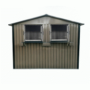 Merax abri jardin acier galvanisé 275.7x181.7x198.4 cm, fenêtres, double porte, support fleurs, marron - marron métal W3600S00013