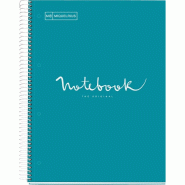 MIQUELRIUS Lot de 5 Cahier Emotions A4, 240p./120 feuilles 90 g/m², reliure intégrale, couverture carton bleu Formentera, ligné - 8422593467350