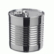 Pot boite de conserve PS argent 220ml - par 100
