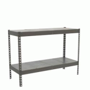 PROREGAL Étagère pour charges lourdes METAL BEAST TWO | HxLxP 90x120x45cm | 2 niveaux | Charge du compartiment 600kg | Gris - gris métal PR_RS15-164 PROREGAL Étagère pour charges lourdes METAL BEAST TWO | HxLxP 90x120x45cm | 2 niveaux | Charge du compartiment 600kg | Gris - gris métal PR_RS15-164