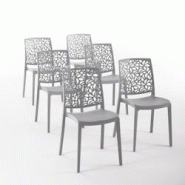 RATTATAN Set 6 Chaises en polypropylène avec fibre de verre empilables pour extérieur et jardin, bar et restaurant, cuisine design moderne - ANNA - RATTATAN Set 6 Chaises en polypropylène avec fibre de verre empilables pour extérieur et jardin, bar et restaurant, cuisine design moderne - ANNA -
