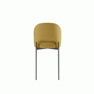Stones Tabouret de cuisine Fox avec assise rembourrée gris foncé et structure en métal noir, design moderne et élégant - Fox - jaune métal OM/393/SGI