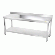 Table de travail en inox 2000 x 700 mm adossée PREMIUM / GOLDINOX - inox 3701770805143