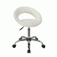 TABOURET À ROULETTE CHAISE BUREAU BLANC 0509007