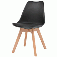 VidaXL Chaises à manger lot de 4 Noir Plastique Modèle Wagram - 244788