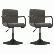 VidaXL Chaises pivotantes à manger lot de 2 gris foncé velours Modèle Hermelor - 334618