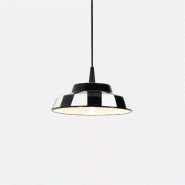 Zafferano Circus Suspension LED Design en Céramique Blanc et Noir Diamètre 24 cm, Source Lumineuse LED TRIAC 2700K 8W, Idéal pour l'Intérieur - bl