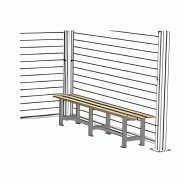 Banc pour abris bus en aluminium et bois - 2000mm x 380mm x H 420mm - Fabrication Française_0