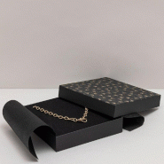 Boîte écrin collier noir dorure à chaud Astera16x16x3,5cm - par 5