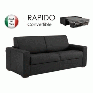CANAPÉ CONVERTIBLE EXPRESS 120CM DREAMER CUIR VACHETTE NOIR,. MATELAS 16 CM CANAPÉ CONVERTIBLE EXPRESS 120CM DREAMER CUIR VACHETTE NOIR,. MATELAS 16 CM