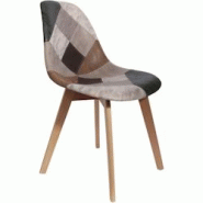 Chaise en bois de hêtre et polypropylène Patchwork The Home Deco Factory - marron 3664944440840 Chaise en bois de hêtre et polypropylène Patchwork The Home Deco Factory - marron 3664944440840