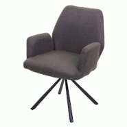Décoshop26 - Chaise de salle à manger fauteuil de bureau en tissu gris-brun en acier design pivotant rétro et moderne 04_0002272 - gris 3000265432698 Décoshop26 - Chaise de salle à manger fauteuil de bureau en tissu gris-brun en acier design pivotant rétro et moderne 04_0002272 - gris 3000265432698
