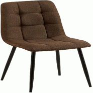 Décoshop26 - Chaise de salle à manger x1 coutures décoratives carrées en tissu marron et métal noir 10_0002141 - marron métal 3000250859752