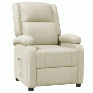 Fauteuil inclinable Blanc Similicuir Modèle Belveline - 340170