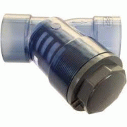 Filtre à tamis PVC transparent femelle à coller EPDM D016 maille 1,5 PN10 - Référence 31RVIT016E