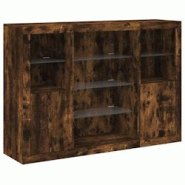 Helloshop26 - Buffet bahut commode armoire meuble de rangement organisateur cuisine salle de séjour salon avec lumières LED 3 pcs 02_0037207 - 30002 Helloshop26 - Buffet bahut commode armoire meuble de rangement organisateur cuisine salle de séjour salon avec lumières LED 3 pcs 02_0037207 - 30002