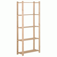 Helloshop26 - Étagère 5 niveaux stockage 170 cm bois de pin massif 02_0000660 - 3000069881531