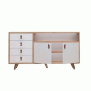 Krosi Decor Buffet 2 portes 4 tiroirs en aggloméré Lavina Hanah Home - marron Bois manufacturé 811MDD3914 Krosi Decor Buffet 2 portes 4 tiroirs en aggloméré Lavina Hanah Home - marron Bois manufacturé 811MDD3914
