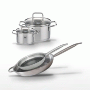 Lot Poêles 32cm & 28cm Elo Relief Solution avec Faitouts 20cm & 14cm - gris 3176239959529