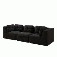 Merax Canapé modulable 3 places, Cloud Sofa Cord sans cadre, canapé lounge près du sol, avec accoudoirs larges, noir - noir multi-matériau W3325S00255