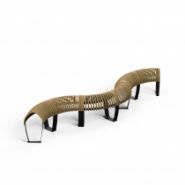 Nova c perch double assis-debouts publics - green furniture concept - contreplaqué chêne et frêne - piètement métallique 85% recycle