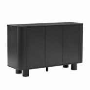 Oviala Business Buffet 3 portes moderne rectangulaire L120 cm bois noir - noir Bois massif 113851 Oviala Business Buffet 3 portes moderne rectangulaire L120 cm bois noir - noir Bois massif 113851
