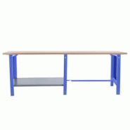 PROREGAL Etabli BUFFALO WOOD | HxLxP 86,5x260x75cm | Capacité de Charge 1000kg | Bleu - bleu métal PR_RS157-87 PROREGAL Etabli BUFFALO WOOD | HxLxP 86,5x260x75cm | Capacité de Charge 1000kg | Bleu - bleu métal PR_RS157-87
