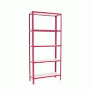 PROREGAL Étagère de vie LIVING KOALA WOOD avec 5 étagères | HxLxP 180x80x30cm | Charge du compartiment 150kg | Rose/Blanc - métal RS108-03 PROREGAL Étagère de vie LIVING KOALA WOOD avec 5 étagères | HxLxP 180x80x30cm | Charge du compartiment 150kg | Rose/Blanc - métal RS108-03