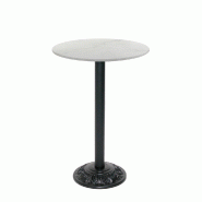 RestooTab - Mange-debout Versailles Ø50cm décor marbre paros - blanc fonte TB-VRSFF-R50M-MB.PAR