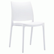Siesta Chaise restaurant Nova blanche empilable – polypropylène renforcé - plastique polypropylène NOVAWH