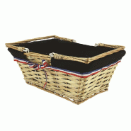 Trotteur rectangulaire tissu noir liseré bleu blanc rouge 38x28x16 cm - par 30