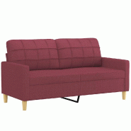 VidaXL Canapé à 2 places Rouge bordeaux 140 cm Tissu Modèle Virelionne - 359097