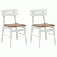 VidaXL Chaise de salle à manger 2 pcs Blanc et Naturel Modèle Atlas Atelier - 42020515