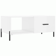 VidaXL Table basse Blanc brillant 90x50x40 cm Bois d'ingénierie Modèle Aero Plus - 829222