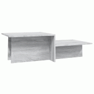 VidaXL Table basse Sonoma gris 111,5x50x33 cm Bois d'ingénierie Modèle Polaris Fixe - 815146XL