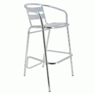 Chaise de bar d'extérieur empilable Bruxelles en aluminium