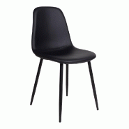 Chaise de repas stockholm similicuir - noir